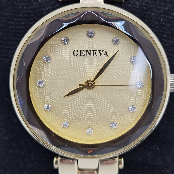 Geneva Women's Gold Watch with Crystal Markers - Picture 1 of 13
